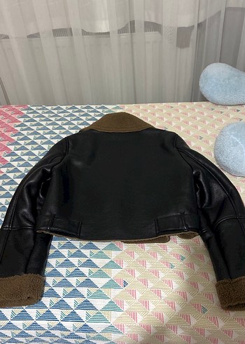 Kahverengi Deri Kadın Ceket - Görsel 5