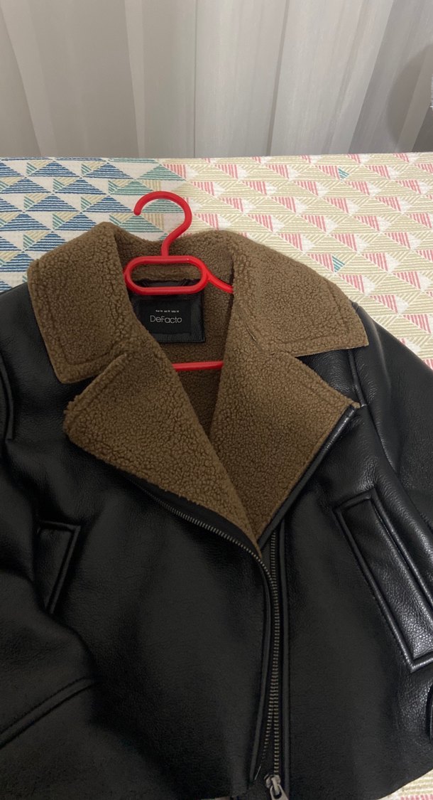 Kahverengi Deri Kadın Ceket - Görsel 2