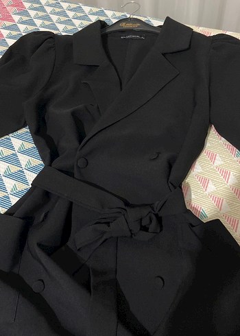 Siyah Midi Kadın Elbise Kısa Kollu - Görsel 3