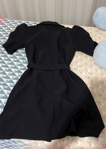 Siyah Midi Kadın Elbise Kısa Kollu - Görsel 7