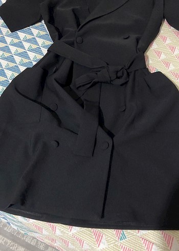 Siyah Midi Kadın Elbise Kısa Kollu - Görsel 4