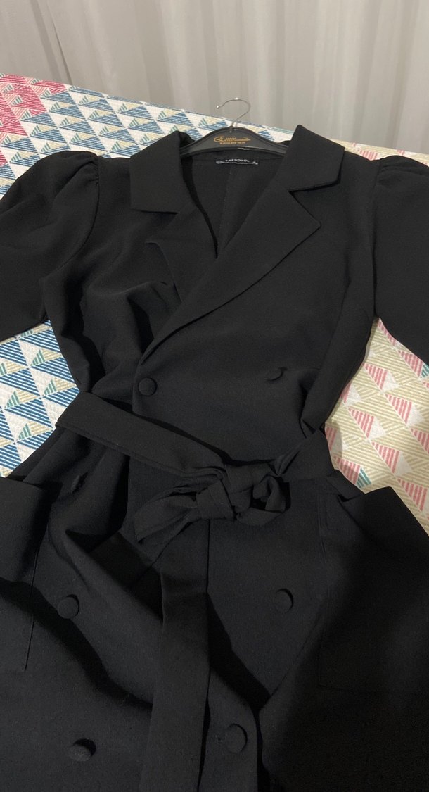 Siyah Midi Kadın Elbise Kısa Kollu - Görsel 3