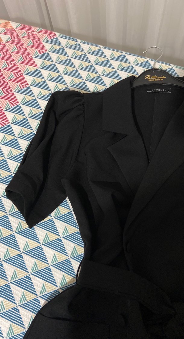 Siyah Midi Kadın Elbise Kısa Kollu - Görsel 5