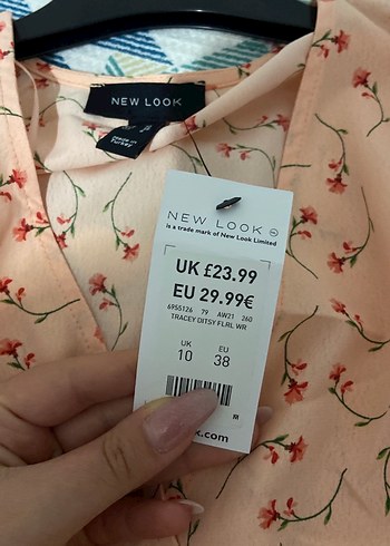 Pembe V Yaka Midi Elbise - Görsel 5