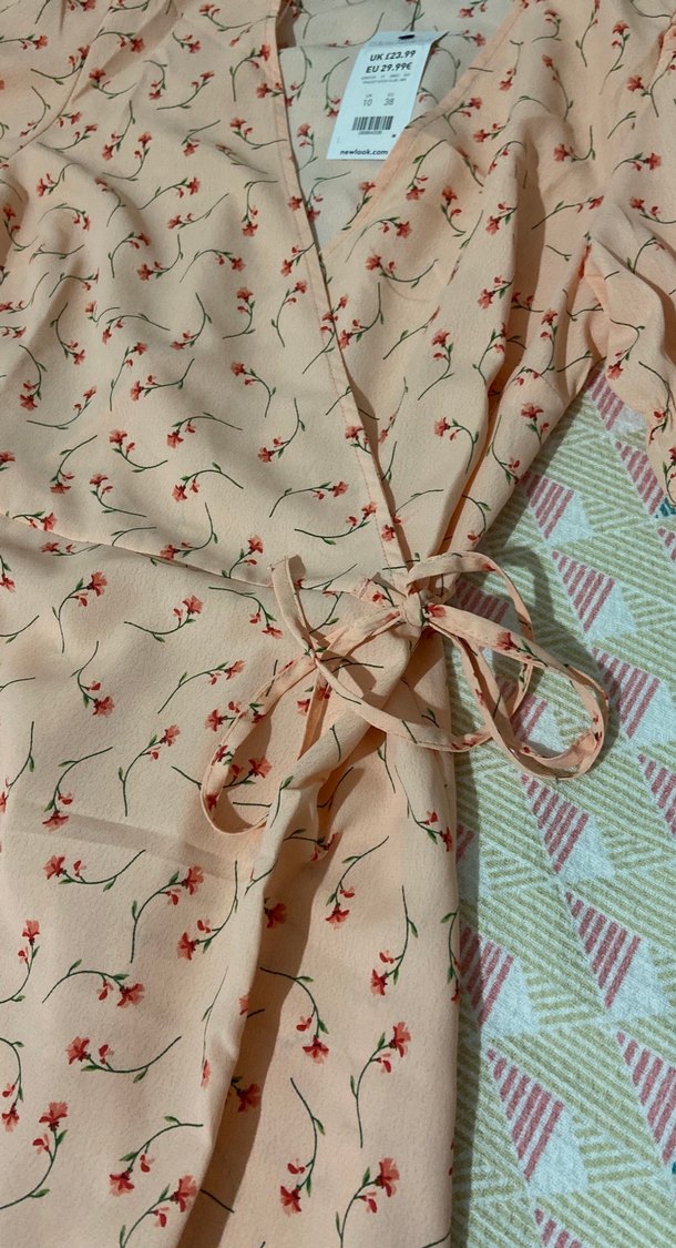 Pembe V Yaka Midi Elbise - Görsel 2