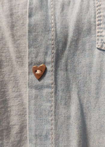 Kız çocuk kot gömlek - Görsel 3