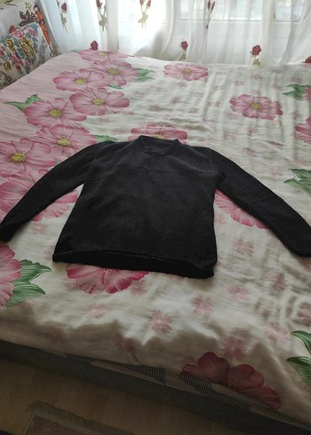 Siyah Kadın Yün Kazak - Görsel 2