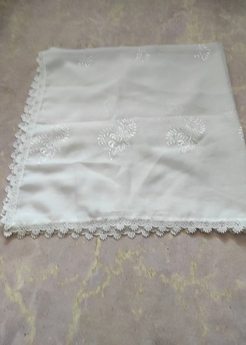 Dantel Detaylı Beyaz Kadın eşarp - Görsel 5