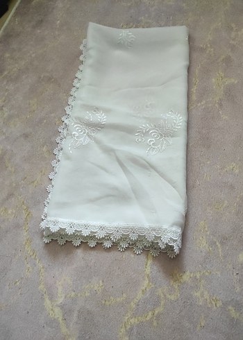 Dantel Detaylı Beyaz Kadın eşarp - Görsel 2