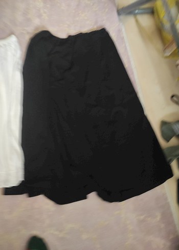 Kadın Beyaz Midi Pamuklu Salaş Etek - Görsel 5