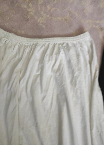 Kadın Beyaz Midi Pamuklu Salaş Etek - Görsel 3