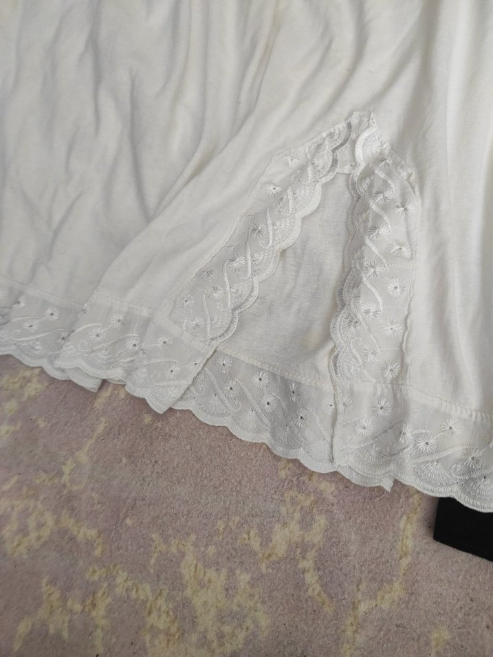 Kadın Beyaz Midi Pamuklu Salaş Etek - Görsel 2