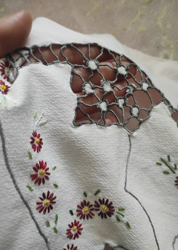 Nakışlı Beyaz kırlent yastık kılıfı - Görsel 8