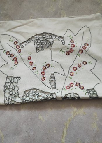 Nakışlı Beyaz kırlent yastık kılıfı - Görsel 7