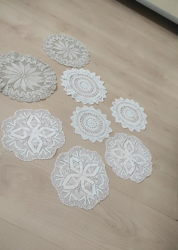 Bohem Beyaz Dantel El Yapımı Supla Seti