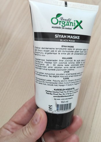 Organix Charcoal Siyah Maske - Görsel 6