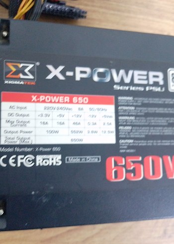 xıgmatek 650w 80 plus PSU - Görsel 5