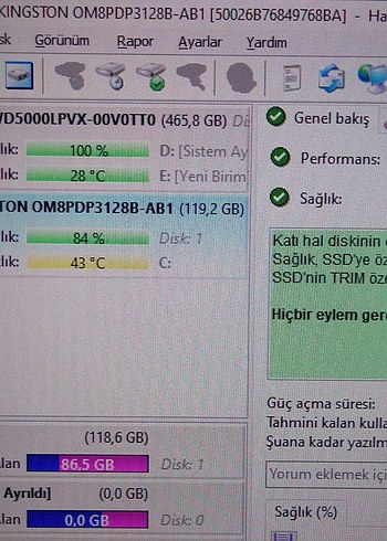 Kingston 128 GB M2 SSD - Görsel 5