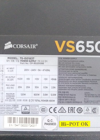 Corsair 650w PSU - Görsel 3