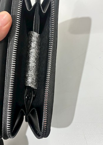 Gri Deri Kadın Cüzdanı Fermuarlı - Görsel 2