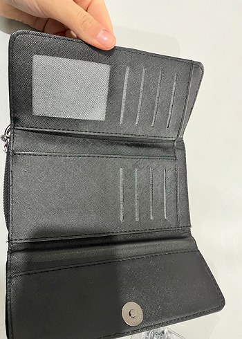 Gri Deri Kadın Cüzdanı Fermuarlı - Görsel 4