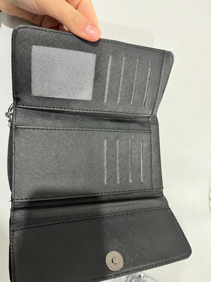Gri Deri Kadın Cüzdanı Fermuarlı - Görsel 4