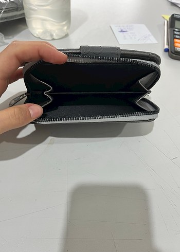 Gri Fermuarlı Deri Kadın Cüzdanı - Görsel 3