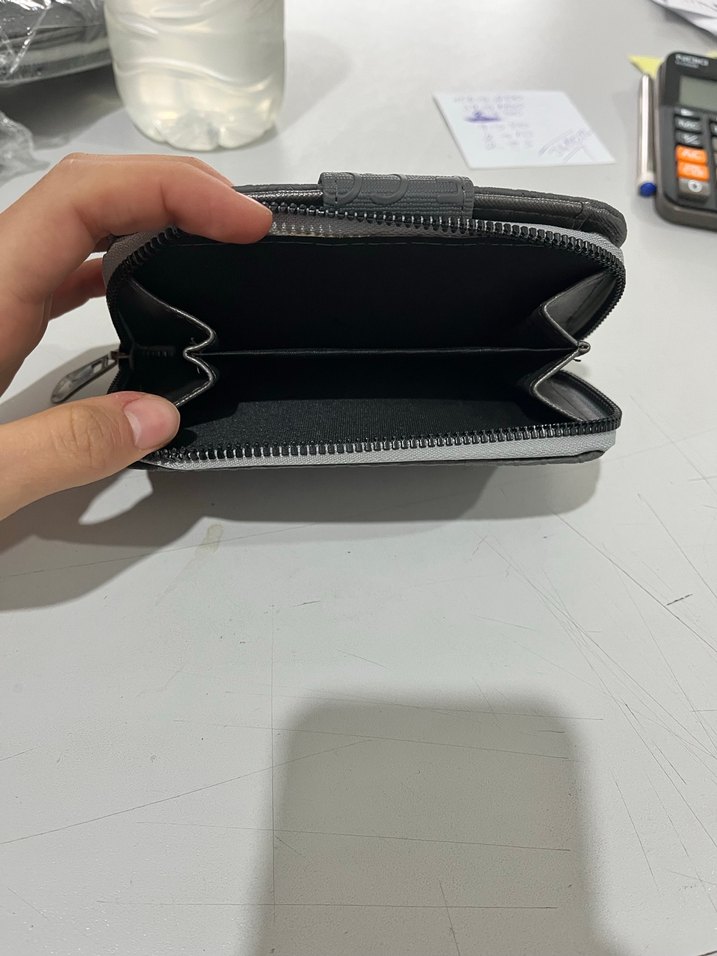 Gri Fermuarlı Deri Kadın Cüzdanı - Görsel 3