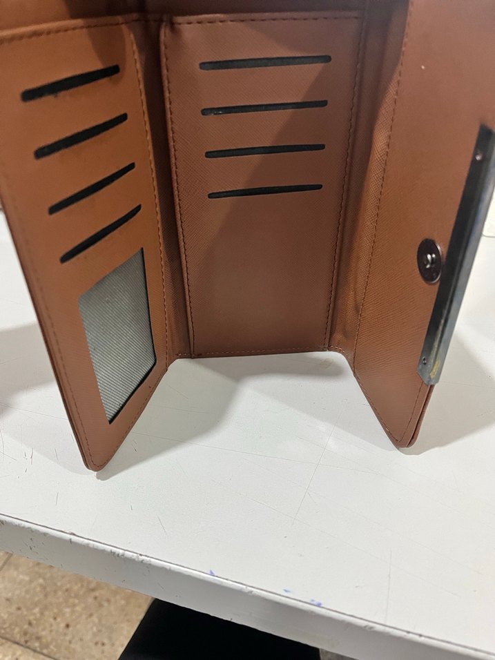 Kahverengi Deri Fermuarlı Kadın Cüzdan - Görsel 3