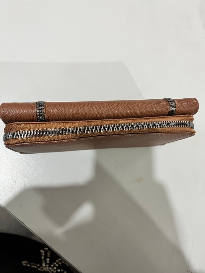 Kahverengi Deri Fermuarlı Kadın Cüzdan - Görsel 2