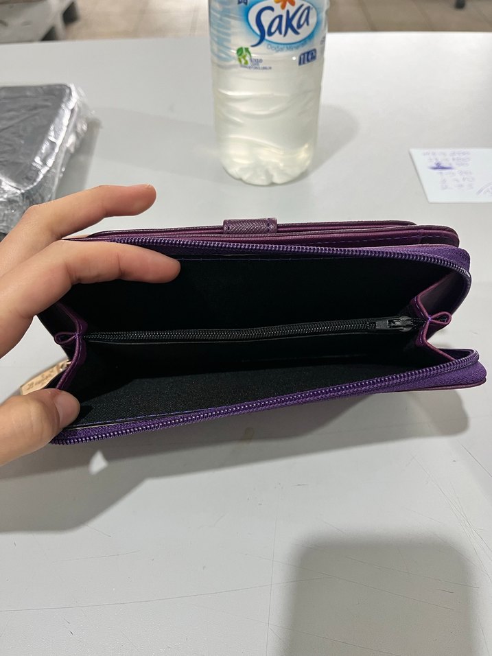Mor Deri Fermuarlı Kadın Cüzdanı - Görsel 4