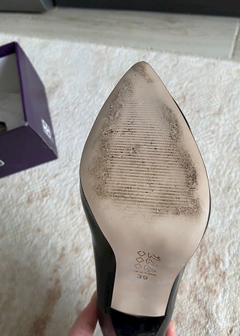 39 Beden siyah Renk Siyah Parlak Rugan Stiletto Topuklu Kadın Ayakkabı
