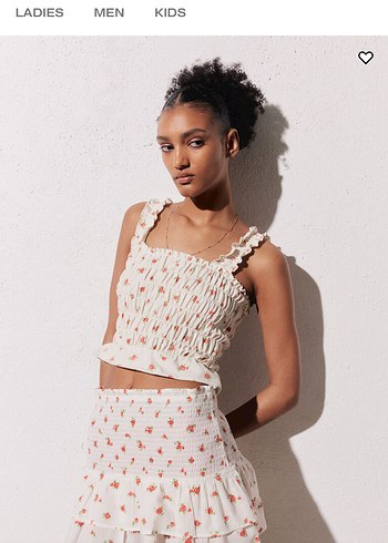 xs Beden H&M Çiçekli Beyaz Mini Etek