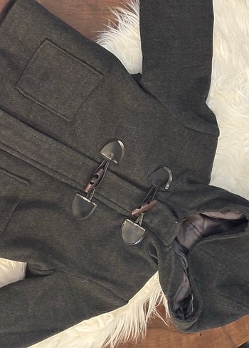 Gri Kapüşonlu Erkek Çocuk Kabanı - Görsel 7