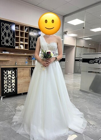 36 Beden beyaz Renk ÖZEL DİKİM GELİNLİK