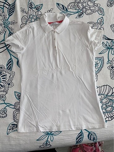 LCW DeFacto Polo Yaka Beyaz Tişört