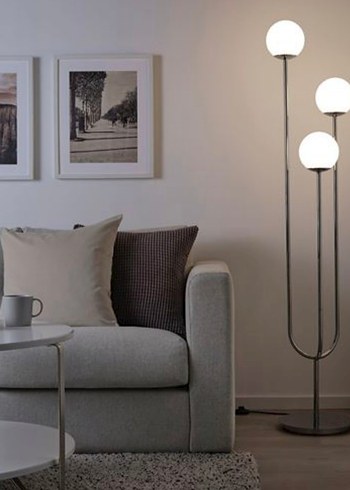 Ikea İKEA Gri Beyaz Modern Üçlü Ayaklı Lamba