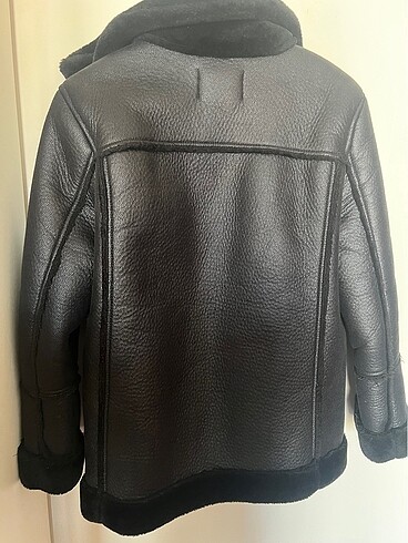 m Beden Stradivarius siyah kürklü biker ceket