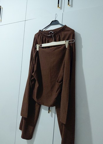 Kayık Yaka Kiremit Rengi İkili Takım - Görsel 9