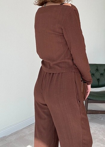 Kayık Yaka Kiremit Rengi İkili Takım - Görsel 2