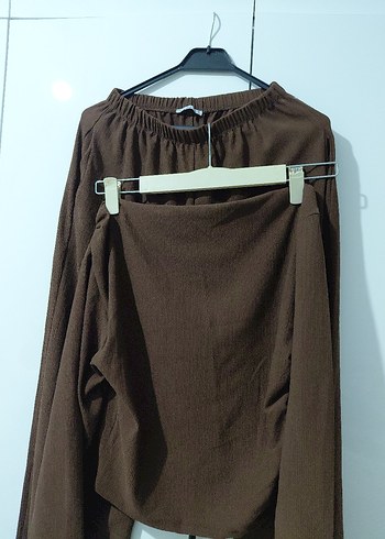 Kayık Yaka Kiremit Rengi İkili Takım - Görsel 10