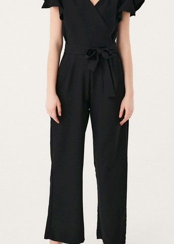 Kruvaze Yaka Fermuarlı Tulum - Görsel 4