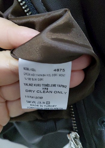 Balon Kesim Yarasa Kol Deri Ceket - Görsel 8