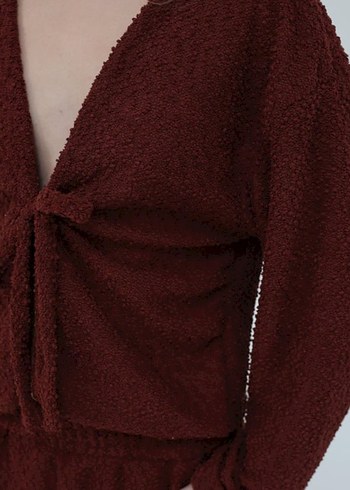 Kiremit Rengi Örme Kadın Takım - Görsel 4