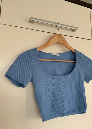 xs Beden mavi Renk Stradivarius Mavi Crop