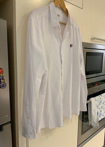 2xl Beden Polo Slim Fit Beyaz Gömlek