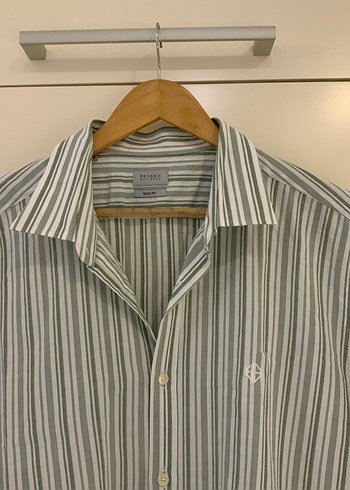 Beymen Haki/Beyaz Çizgili Gömlek - Görsel 2