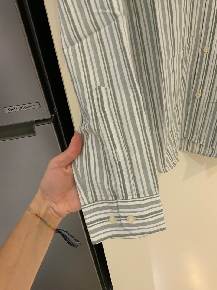 Beymen Haki/Beyaz Çizgili Gömlek - Görsel 3