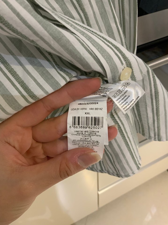 Beymen Haki/Beyaz Çizgili Gömlek - Görsel 5