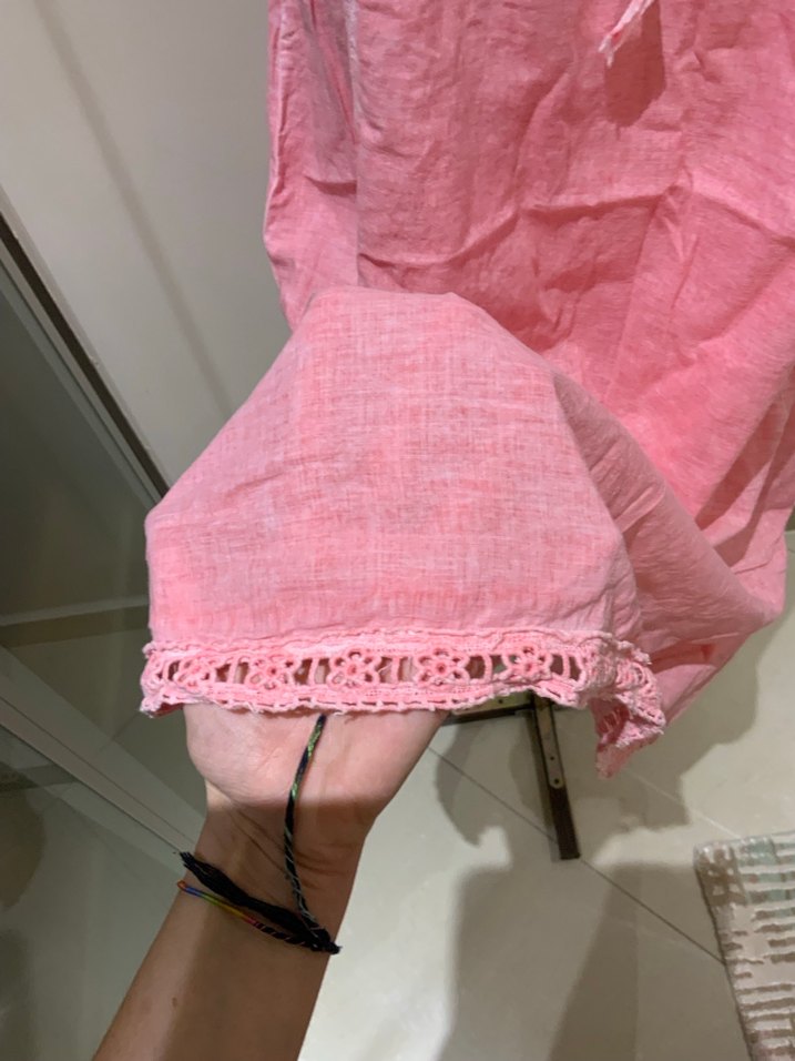 Pembe dantel detaylı elbise - Görsel 4